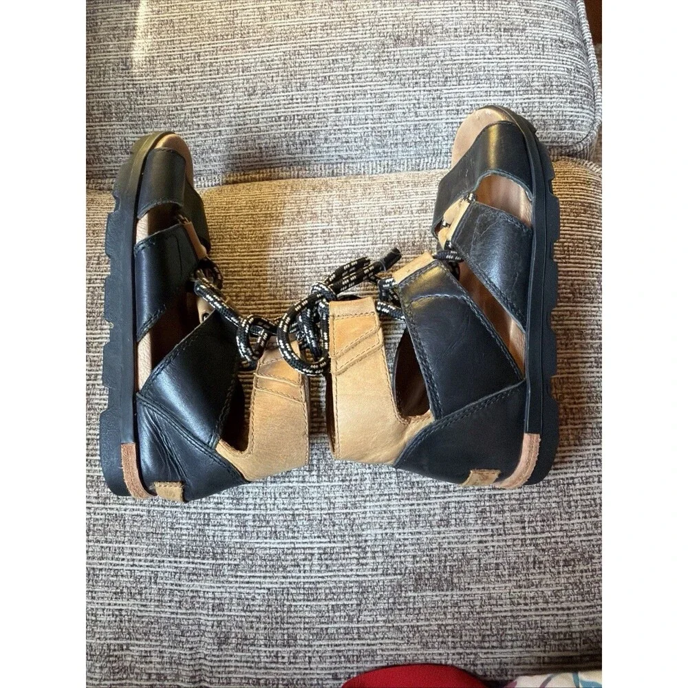 Sorel Torpeda II Lace Up Gladiator Sandals Womens Size 7.5 Black Brown